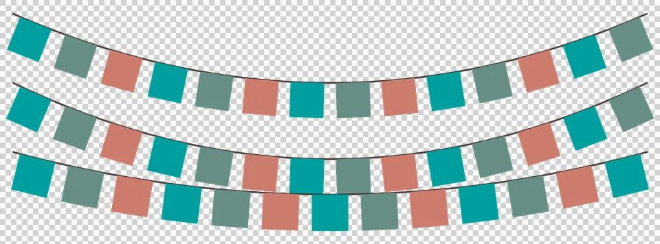 Party pennant flags string, isolated PNG with transparent background 스톡 일러스트