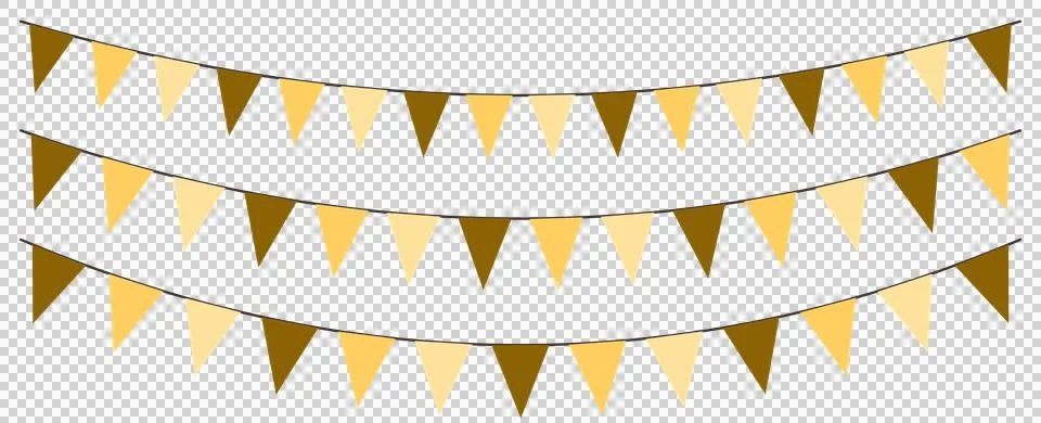 Party pennant flags string isolated on transparent background 스톡 일러스트