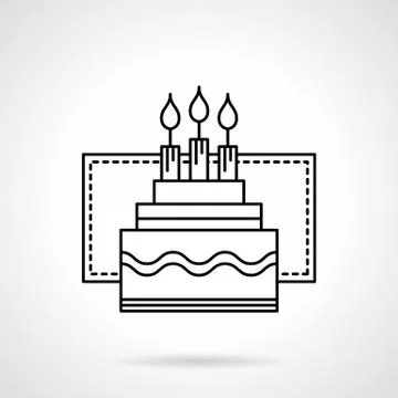 Party pie flat line vector icon Stock Illustration