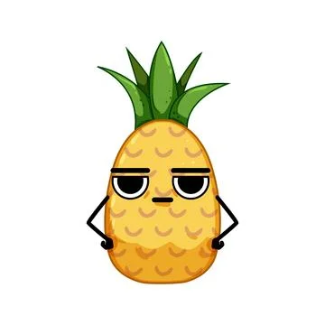 Party pineapple character cartoon vector illustration Stock Illustration