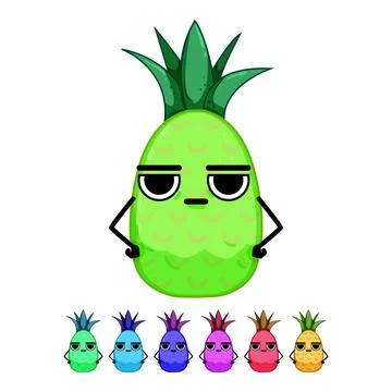 Party pineapple character cartoon vector graphic 스톡 일러스트
