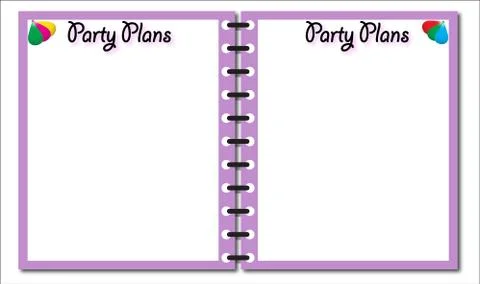 Party Plans Pink Notepad Stock-Illustration