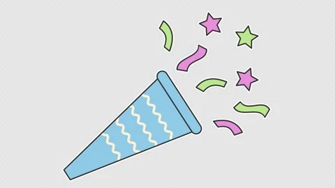 Party popper cone Stock-Footage 342020345