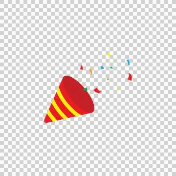 Party Popper Confetti Explosion Flat Icon for Celebration Design Stock Illustration