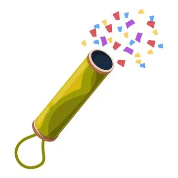 Party popper exploding with colorful confetti, festive celebration 스톡 일러스트