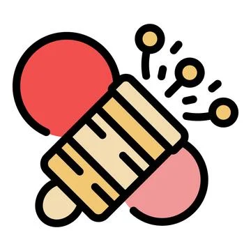 Party popper exploding with confetti and colorful circles Stock Illustration