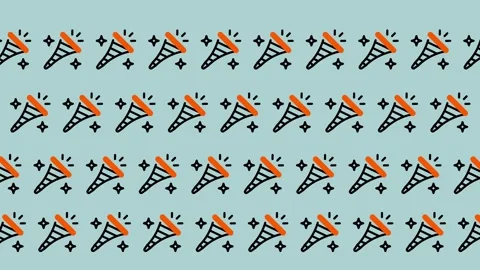 Party Popper Pattern Celebration Background. Stock Footage 325389275