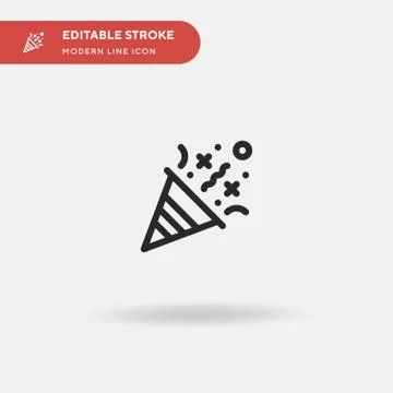 Party Popper Simple vector icon. Illustration symbol design template for web  Illustrazione stock
