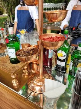 Party with preparation of drinks in bar Foto stock