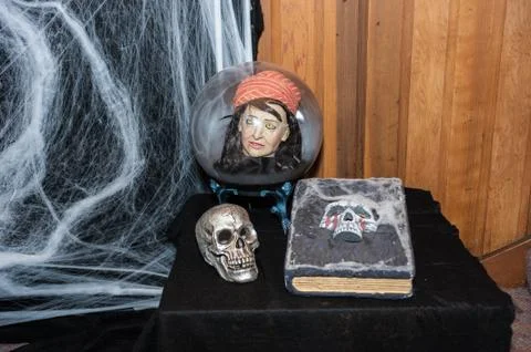 Party props create scary mood. Stock Photos
