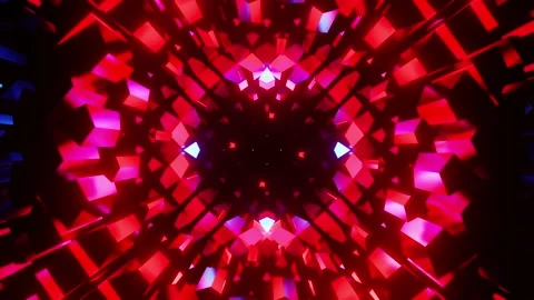 Party red with light blue rotated equalizer with lights VJ loop 0001-0217 動画素材 341339932