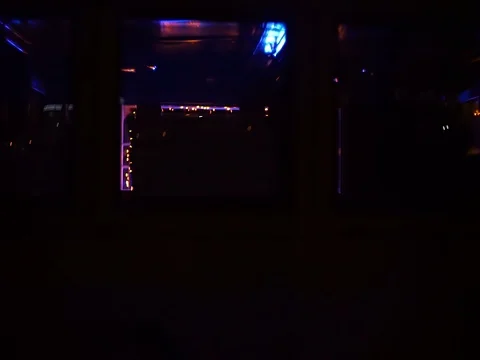 Party on the ship - strobe shines in Captain's wheelhouse Stock Footage 71863010