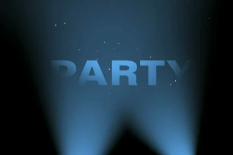Party sign and spotlights Stock Footage