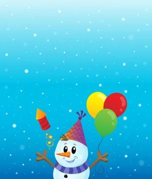 Party snowman theme image Stock Illustration