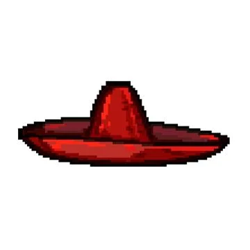 Party sombrero pixel art vector illustration Stock Illustration