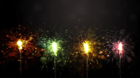 Party sparkler. Bengal fire. Stock Footage 65527375