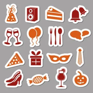 Party stickers Stock Illustration