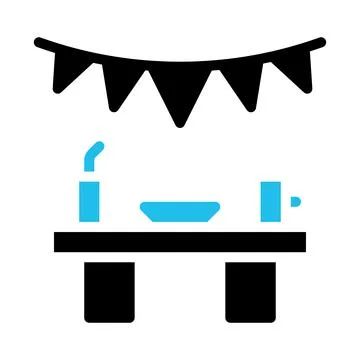 Party Table with Decorations. Concept of celebration, event, and festivity. Stock Illustration