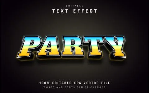 Party text, 3d gradient style text effect Stock Illustration