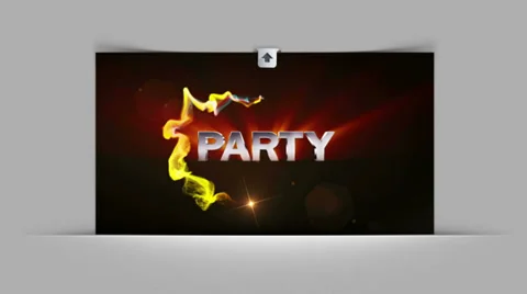 Party Text and Falling Disco Ball Stock Footage 32187237