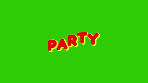Party text animation on green screen 库存影片 334116518