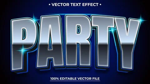 Party text effect abstract background template with bold style use for logo.. Stock Illustration