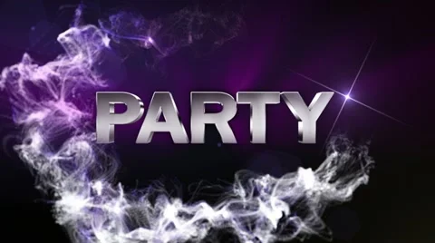 PARTY Text in Particle (Double Version) Blue - HD1080 Stock Footage
