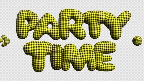 PARTY Time 3d animated text. Words Party Time 3d text. Design text element Stock Footage 306681120