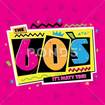 60s 70s 80s 90s Party Vintage Retro Style Signs Set Collection