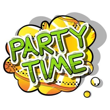 Party Time - Comic book style word on abstract background. 스톡 일러스트