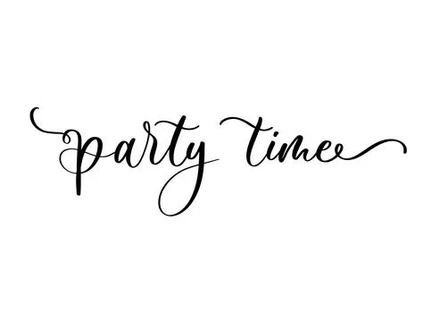 Party Time Decorative Cursive Typography Illustration Stock Illustration