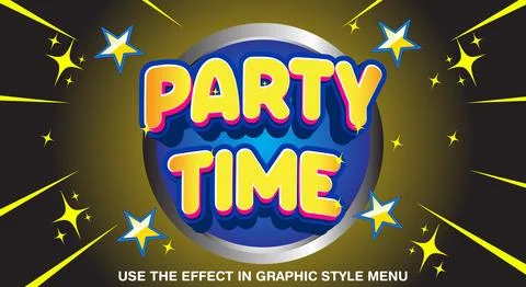 Party time editable text effect イラスト素材