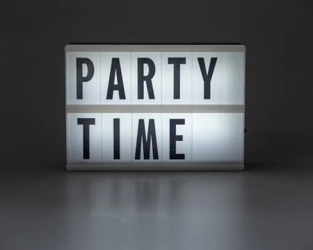 'PARTY TIME' in retro lightbox Stock Photos