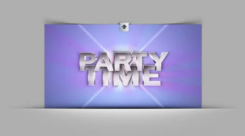 Party Time Text and Falling Disco Ball Stock Footage 32187478