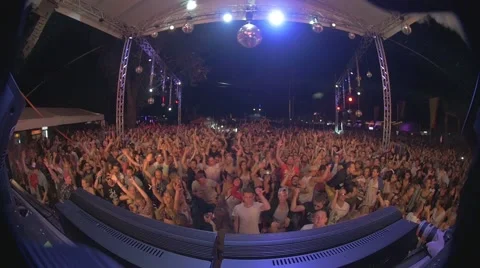 Party view from the stage slow-mo, stock video Stock Footage 55199727