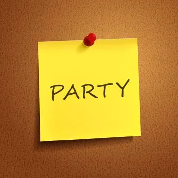 Party word on post-it Stock Illustration