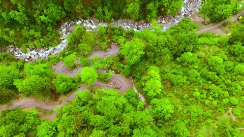Parvati River from the Sky  Serenity in Motion | Drone View Himachal Video stock 316354925