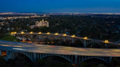 Pasadena Bridge 4K Aerial Timelapse Stock Footage 109089732
