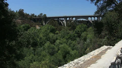 Pasadena bridge arroyo secco 動画素材 24634341