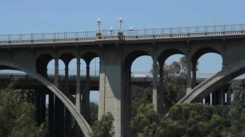 Pasadena bridge arroyo secco2 動画素材 24634296