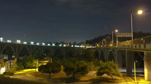 Pasadena Bridges | Time Lapse | Night | California Stock-Footage 64364154