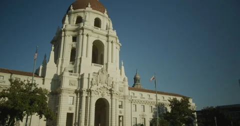 Pasadena City Hall - Camera Tilts Up Stock Footage 144859147