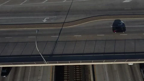 Pasadena Freeway 134 Aerial Drone Traffic Cars Driving Pasadena California USA Stock Footage 157249903