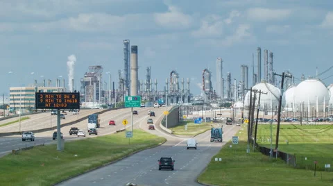 Pasadena Freeway 225 Through Deer Park Houston TX Video stock 55105521