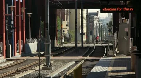 Pasadena metro rail crossing 動画素材 20641861