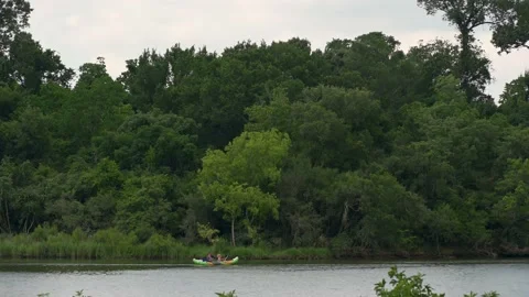 Pasadena, TX, US - June 5, 2022:  Couple in an inflatable kayak. Stock-Footage 196851073