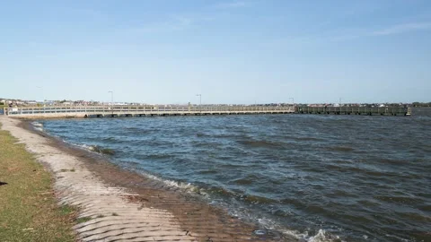 Pasadena, TX, US - March 03, 2022: View of Clear Lake Pier in late afternoon Stock-Footage 176045027