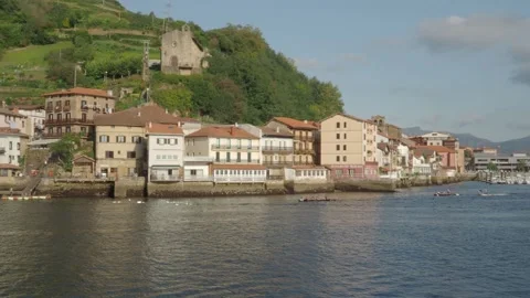 Pasajes de San Juan, Basque Country. Traditional Basque fishing village Stock Footage 139261487