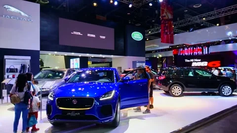PASAY, PH - APRIL 7 - Jaguar e pace at Manila International Auto Show on Stock Footage 162208553