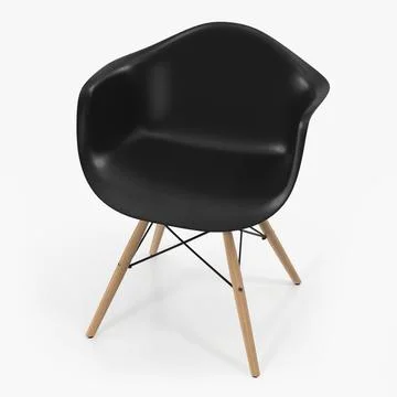 Pascal Black Plastic Modern Shell Chair 3d Model 91029912